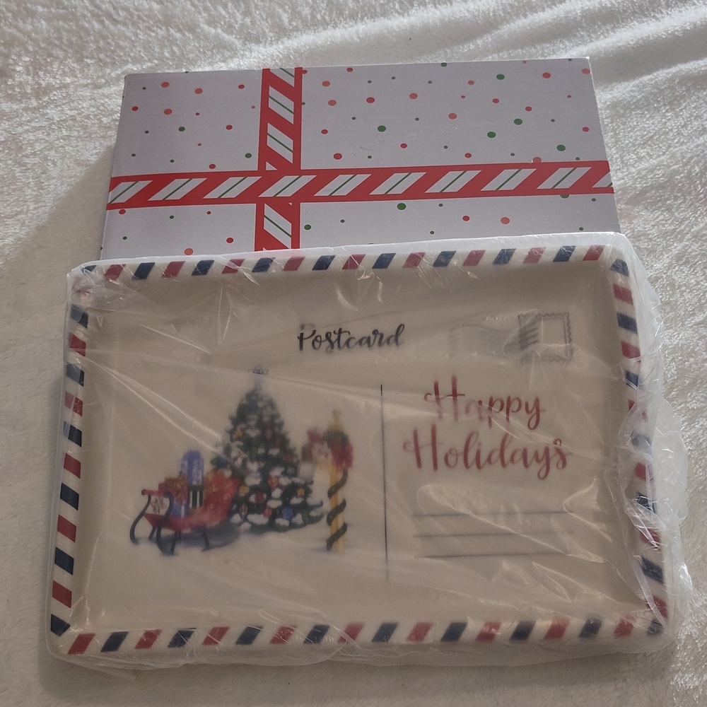 NWT! Temptations Festive Holiday Postcard Tray